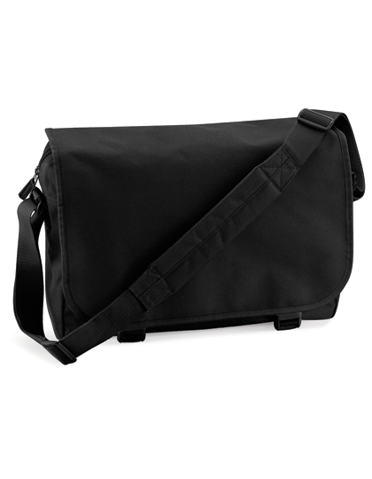 Messenger Bag zum Besticken und Bedrucken in der Farbe Black mit Ihren Logo, Schriftzug oder Motiv.