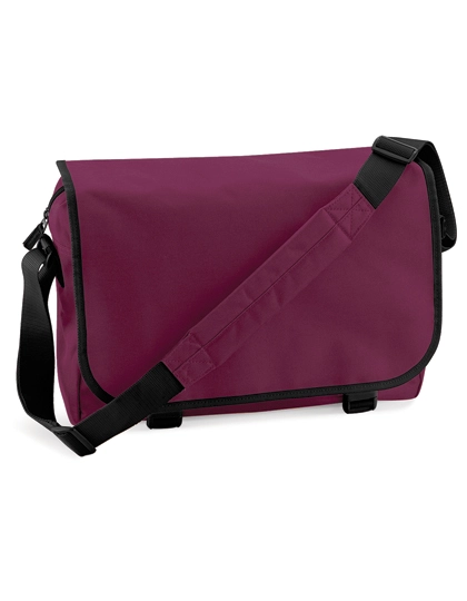 Messenger Bag zum Besticken und Bedrucken in der Farbe Burgundy mit Ihren Logo, Schriftzug oder Motiv.