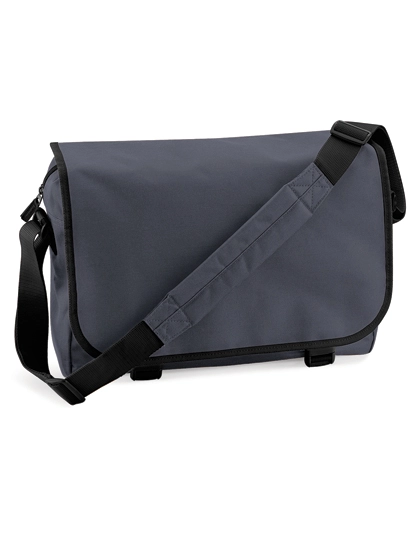 Messenger Bag zum Besticken und Bedrucken in der Farbe Graphite Grey mit Ihren Logo, Schriftzug oder Motiv.