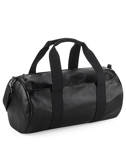 Faux Leather Barrel Bag zum Besticken und Bedrucken mit Ihren Logo, Schriftzug oder Motiv.