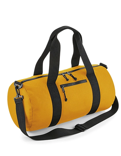 Recycled Barrel Bag zum Besticken und Bedrucken in der Farbe Mustard mit Ihren Logo, Schriftzug oder Motiv.