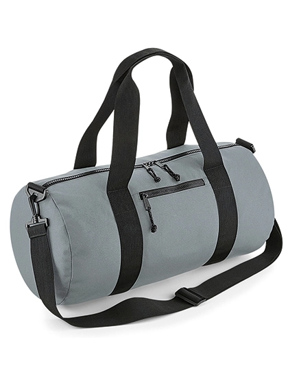 Recycled Barrel Bag zum Besticken und Bedrucken in der Farbe Pure Grey mit Ihren Logo, Schriftzug oder Motiv.
