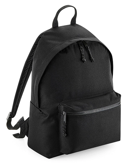 Recycled Backpack zum Besticken und Bedrucken in der Farbe Black mit Ihren Logo, Schriftzug oder Motiv.
