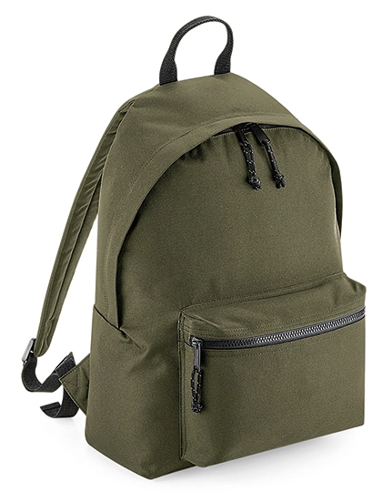 Recycled Backpack zum Besticken und Bedrucken in der Farbe Military Green mit Ihren Logo, Schriftzug oder Motiv.