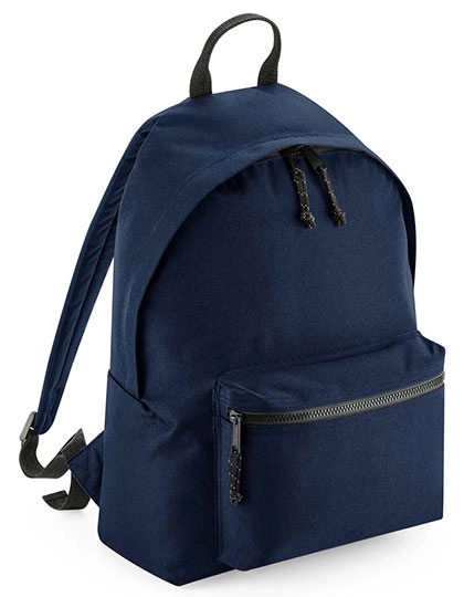 Recycled Backpack zum Besticken und Bedrucken in der Farbe Navy mit Ihren Logo, Schriftzug oder Motiv.