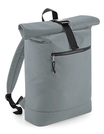 Recycled Roll-Top Backpack zum Besticken und Bedrucken in der Farbe Pure Grey mit Ihren Logo, Schriftzug oder Motiv.