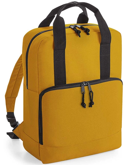 Recycled Twin Handle Cooler Backpack zum Besticken und Bedrucken in der Farbe Mustard mit Ihren Logo, Schriftzug oder Motiv.