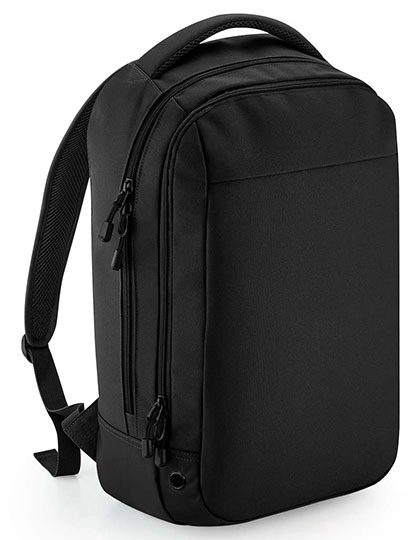 Athleisure Sports Backpack zum Besticken und Bedrucken in der Farbe Black-Black mit Ihren Logo, Schriftzug oder Motiv.