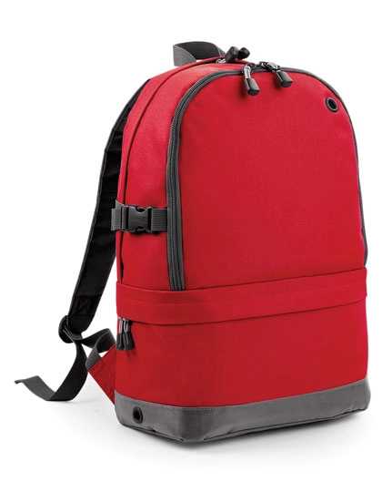Athleisure Pro Backpack zum Besticken und Bedrucken in der Farbe Classic Red mit Ihren Logo, Schriftzug oder Motiv.