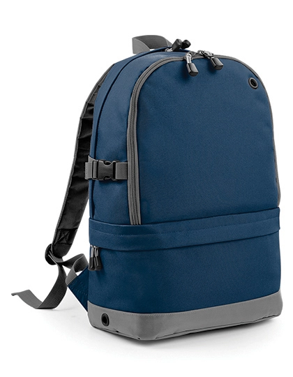 Athleisure Pro Backpack zum Besticken und Bedrucken in der Farbe French Navy mit Ihren Logo, Schriftzug oder Motiv.