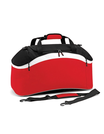 Teamwear Holdall zum Besticken und Bedrucken in der Farbe Classic Red-Black-White mit Ihren Logo, Schriftzug oder Motiv.