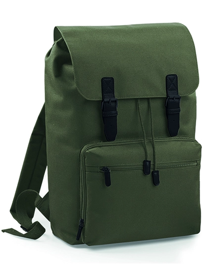Vintage Laptop Backpack zum Besticken und Bedrucken in der Farbe Olive Green-Black mit Ihren Logo, Schriftzug oder Motiv.
