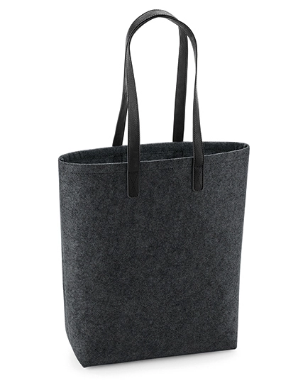 Premium Felt Bag zum Besticken und Bedrucken in der Farbe Charcoal Melange-Black mit Ihren Logo, Schriftzug oder Motiv.