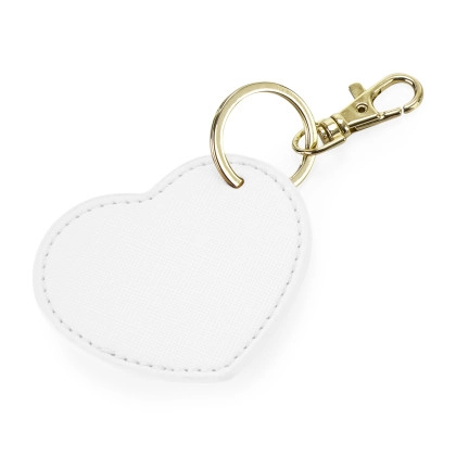 Boutique Heart Key Clip zum Besticken und Bedrucken in der Farbe Soft White mit Ihren Logo, Schriftzug oder Motiv.
