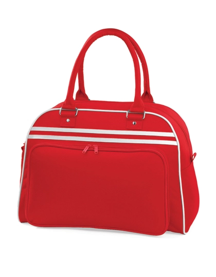 Retro Bowling Bag zum Besticken und Bedrucken in der Farbe Classic Red-White mit Ihren Logo, Schriftzug oder Motiv.