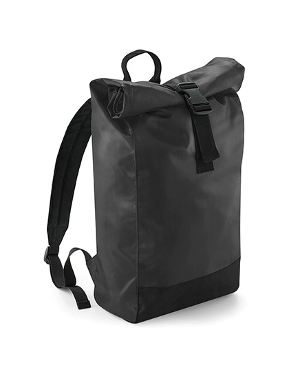 Tarp Roll-Top Backpack zum Besticken und Bedrucken in der Farbe Black mit Ihren Logo, Schriftzug oder Motiv.