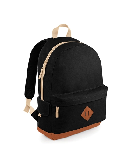 Heritage Backpack zum Besticken und Bedrucken in der Farbe Black mit Ihren Logo, Schriftzug oder Motiv.
