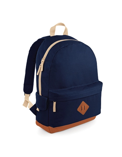 Heritage Backpack zum Besticken und Bedrucken in der Farbe French Navy mit Ihren Logo, Schriftzug oder Motiv.