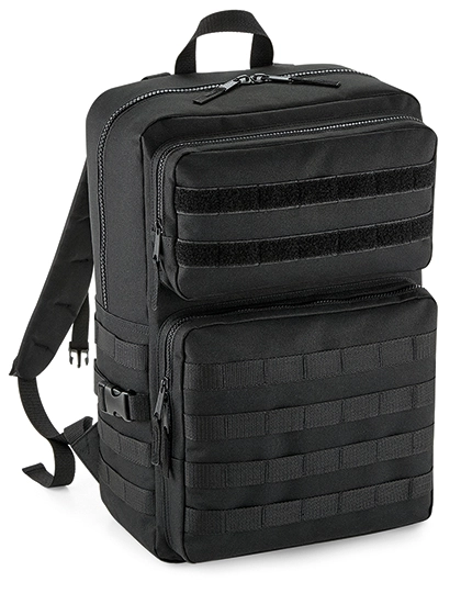 MOLLE Tactical 25L Backpack zum Besticken und Bedrucken in der Farbe Black mit Ihren Logo, Schriftzug oder Motiv.