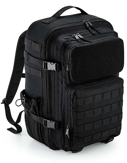MOLLE Tactical 35L Backpack zum Besticken und Bedrucken in der Farbe Black mit Ihren Logo, Schriftzug oder Motiv.