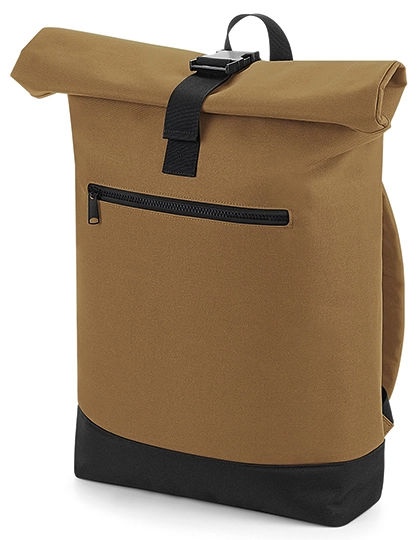Roll-Top Backpack zum Besticken und Bedrucken in der Farbe Caramel mit Ihren Logo, Schriftzug oder Motiv.