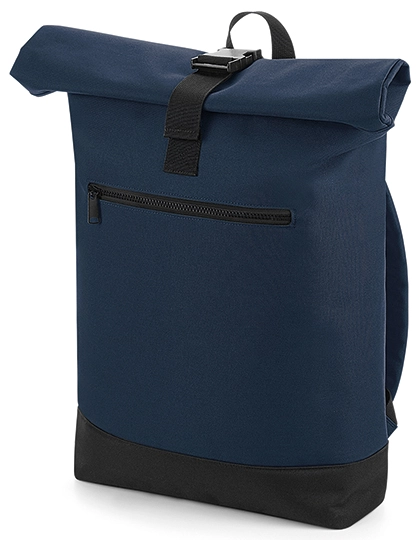 Roll-Top Backpack zum Besticken und Bedrucken in der Farbe French Navy mit Ihren Logo, Schriftzug oder Motiv.