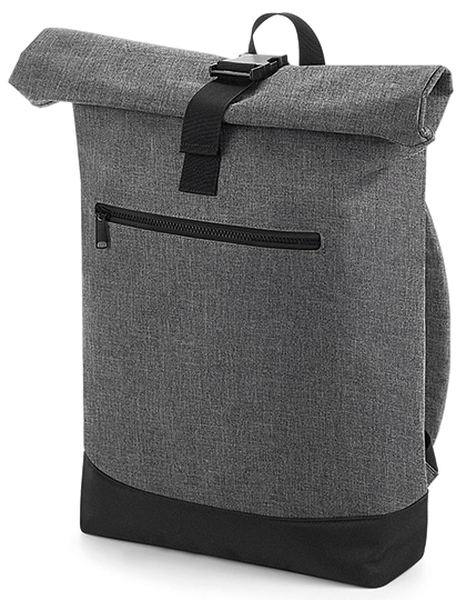 Roll-Top Backpack zum Besticken und Bedrucken in der Farbe Grey Marl-Black mit Ihren Logo, Schriftzug oder Motiv.