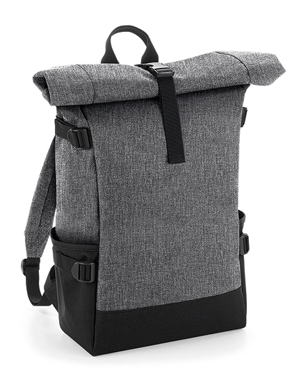 Block Roll-Top Backpack zum Besticken und Bedrucken mit Ihren Logo, Schriftzug oder Motiv.