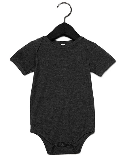 Baby Jersey Short Sleeve Onesie zum Besticken und Bedrucken in der Farbe Dark Grey Heather mit Ihren Logo, Schriftzug oder Motiv.