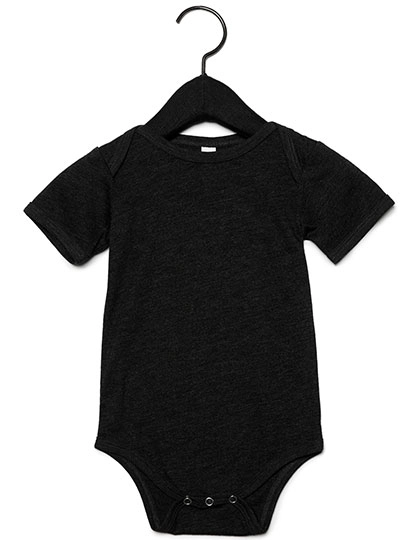 Baby Triblend Short Sleeve Onesie zum Besticken und Bedrucken in der Farbe Charcoal-Black Triblend (Heather) mit Ihren Logo, Schriftzug oder Motiv.