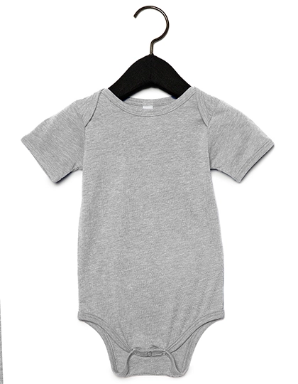 Baby Triblend Short Sleeve Onesie zum Besticken und Bedrucken in der Farbe Grey Triblend (Heather) mit Ihren Logo, Schriftzug oder Motiv.
