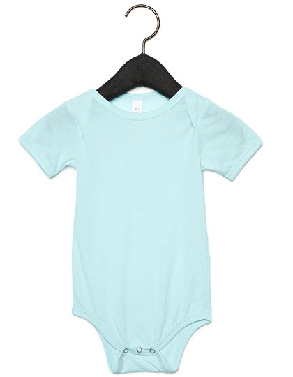 Baby Triblend Short Sleeve Onesie zum Besticken und Bedrucken in der Farbe Ice Blue Triblend (Heather) mit Ihren Logo, Schriftzug oder Motiv.