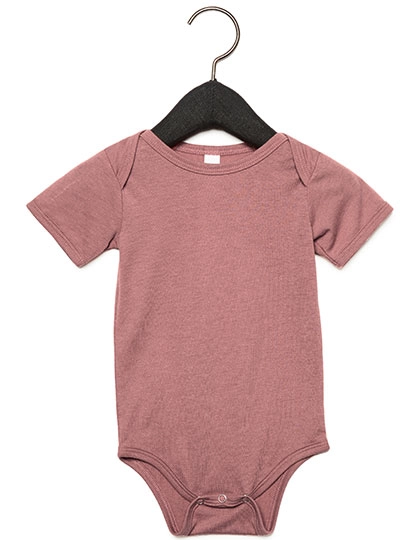 Baby Triblend Short Sleeve Onesie zum Besticken und Bedrucken in der Farbe Mauve Triblend (Heather) mit Ihren Logo, Schriftzug oder Motiv.