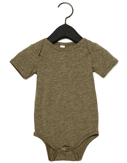 Baby Triblend Short Sleeve Onesie zum Besticken und Bedrucken in der Farbe Olive Triblend (Heather) mit Ihren Logo, Schriftzug oder Motiv.
