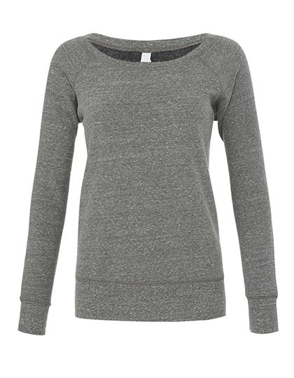 Women´s Sponge Fleece Wide Neck Sweatshirt zum Besticken und Bedrucken in der Farbe Grey Triblend (Heather) mit Ihren Logo, Schriftzug oder Motiv.