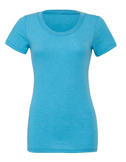 Triblend Crew Neck T-Shirt Woman zum Besticken und Bedrucken in der Farbe Aqua Triblend (Heather) mit Ihren Logo, Schriftzug oder Motiv.