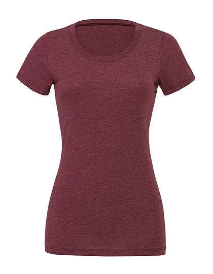 Triblend Crew Neck T-Shirt Woman zum Besticken und Bedrucken in der Farbe Maroon Triblend (Heather) mit Ihren Logo, Schriftzug oder Motiv.