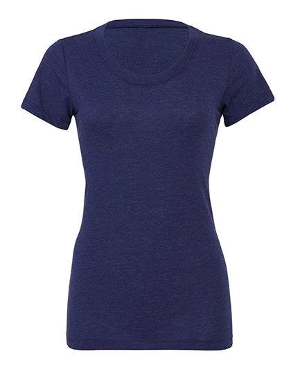 Triblend Crew Neck T-Shirt Woman zum Besticken und Bedrucken in der Farbe Navy Triblend (Heather) mit Ihren Logo, Schriftzug oder Motiv.