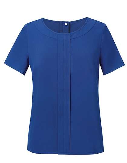 Women´s Verona Short Sleeve Blouse zum Besticken und Bedrucken in der Farbe Royal Blue mit Ihren Logo, Schriftzug oder Motiv.