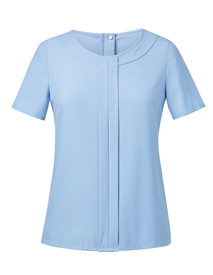 Women´s Verona Short Sleeve Blouse zum Besticken und Bedrucken in der Farbe Sky Blue mit Ihren Logo, Schriftzug oder Motiv.