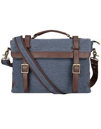 Messenger Bag - Cambridge zum Besticken und Bedrucken in der Farbe Blue Melange mit Ihren Logo, Schriftzug oder Motiv.