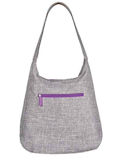 Lady Bag - Union Square zum Besticken und Bedrucken in der Farbe Grey Melange-Neon Lilac mit Ihren Logo, Schriftzug oder Motiv.