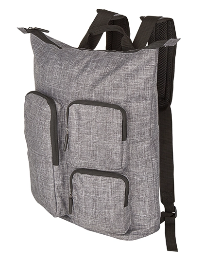 Backpack - Colorado zum Besticken und Bedrucken in der Farbe Grey Melange mit Ihren Logo, Schriftzug oder Motiv.