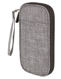 Small Travel Bag – Missouri zum Besticken und Bedrucken in der Farbe Grey Melange-Black mit Ihren Logo, Schriftzug oder Motiv.