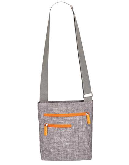 Carry Bag - Virginia zum Besticken und Bedrucken in der Farbe Grey Melange-Neon Orange mit Ihren Logo, Schriftzug oder Motiv.