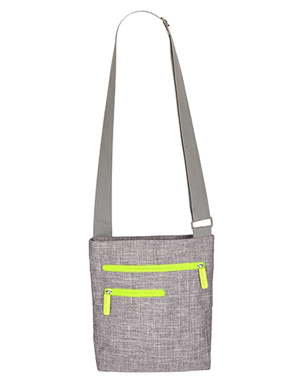 Carry Bag - Virginia zum Besticken und Bedrucken in der Farbe Grey Melange-Neon Yellow mit Ihren Logo, Schriftzug oder Motiv.