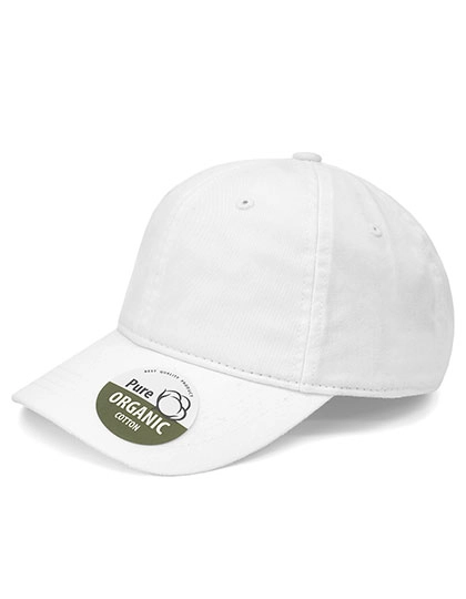 Organic Cotton Cap zum Besticken und Bedrucken in der Farbe White mit Ihren Logo, Schriftzug oder Motiv.