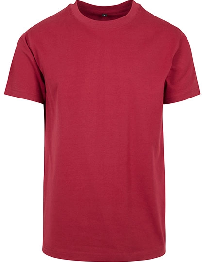 T-Shirt Round Neck zum Besticken und Bedrucken in der Farbe Burgundy mit Ihren Logo, Schriftzug oder Motiv.