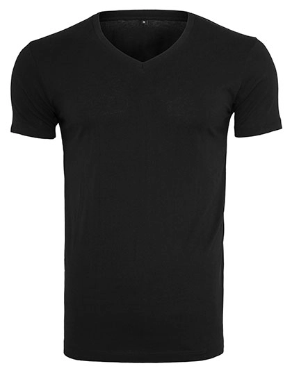 Light T-Shirt V-Neck zum Besticken und Bedrucken in der Farbe Black mit Ihren Logo, Schriftzug oder Motiv.