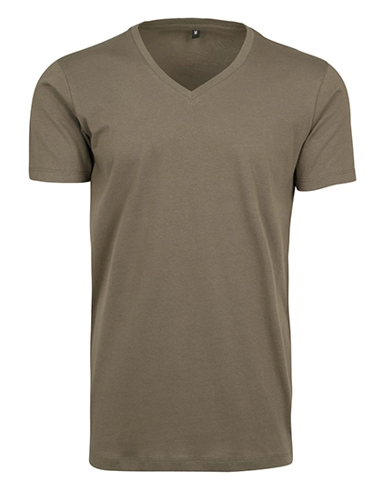 Light T-Shirt V-Neck zum Besticken und Bedrucken in der Farbe Olive mit Ihren Logo, Schriftzug oder Motiv.